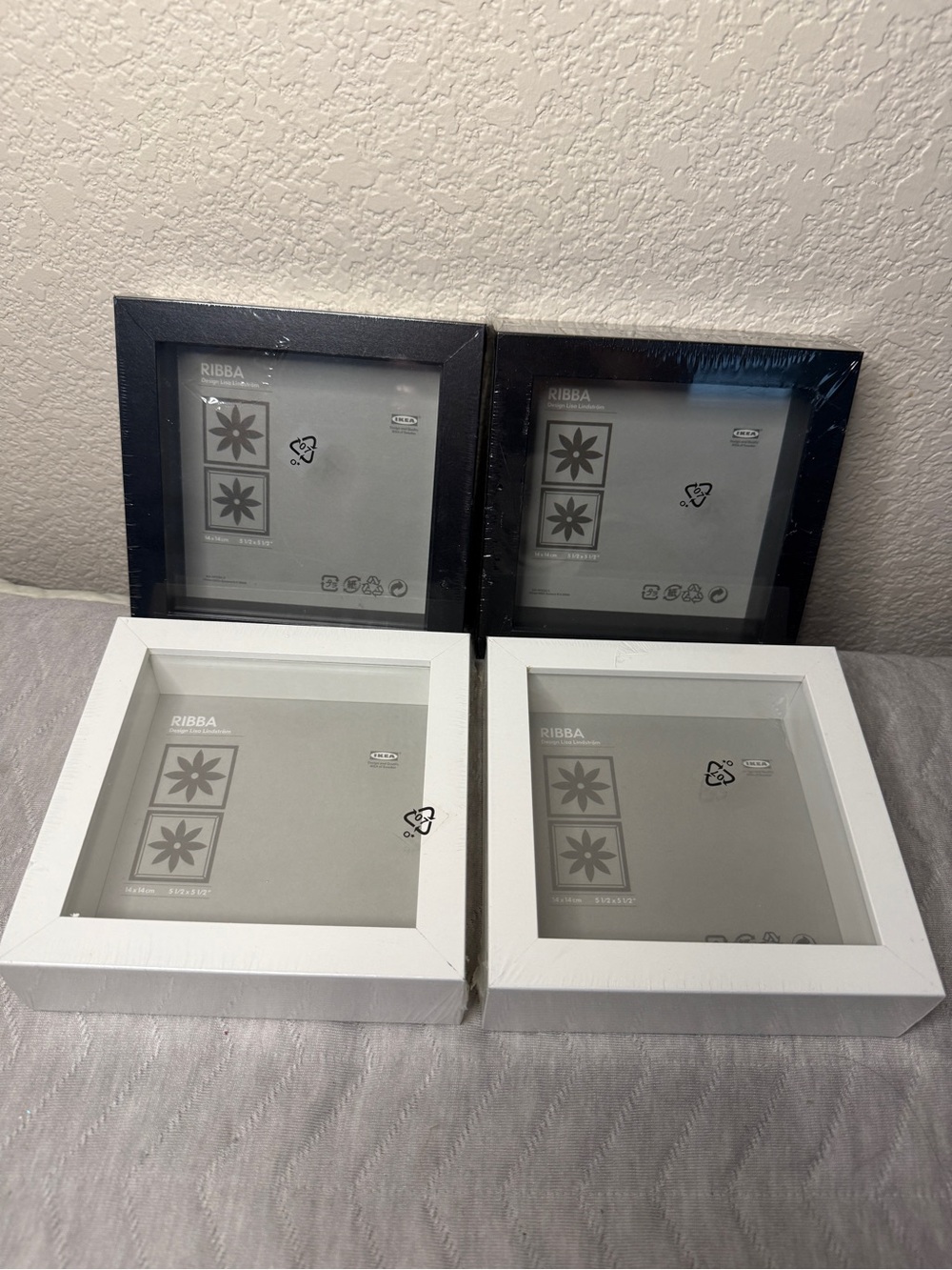 IKEA Ribba Photo Frames Square New (Set of 4) Black & White